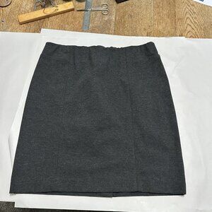 J Jill ponte knit Pencil Skirt MP charcoal gray stretch career slit